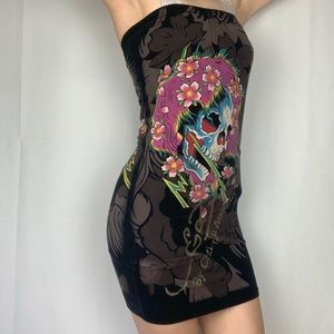 Ed hardy slip dress / long stretch tanktop